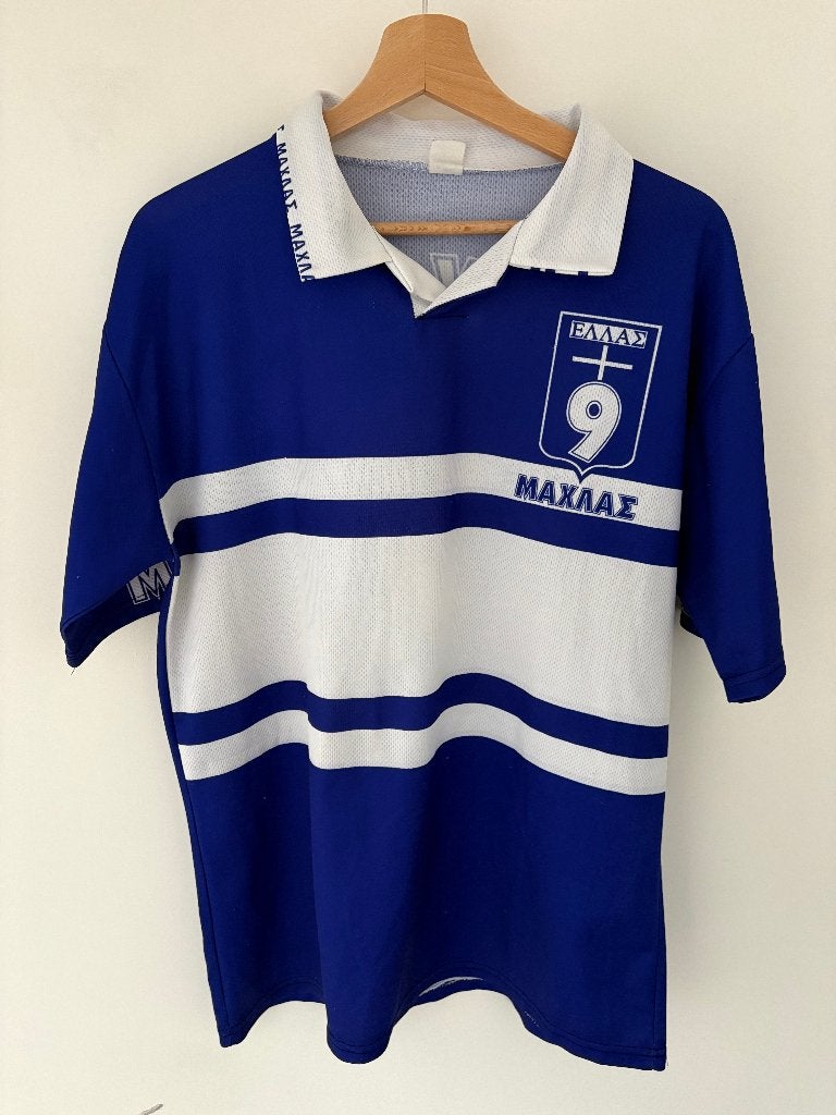 Vintage Griekenland Fan Shirt 90s - Nikos Machlas #9 L, Ophalen of Verzenden, Gebruikt, Buitenlandse clubs, Shirt