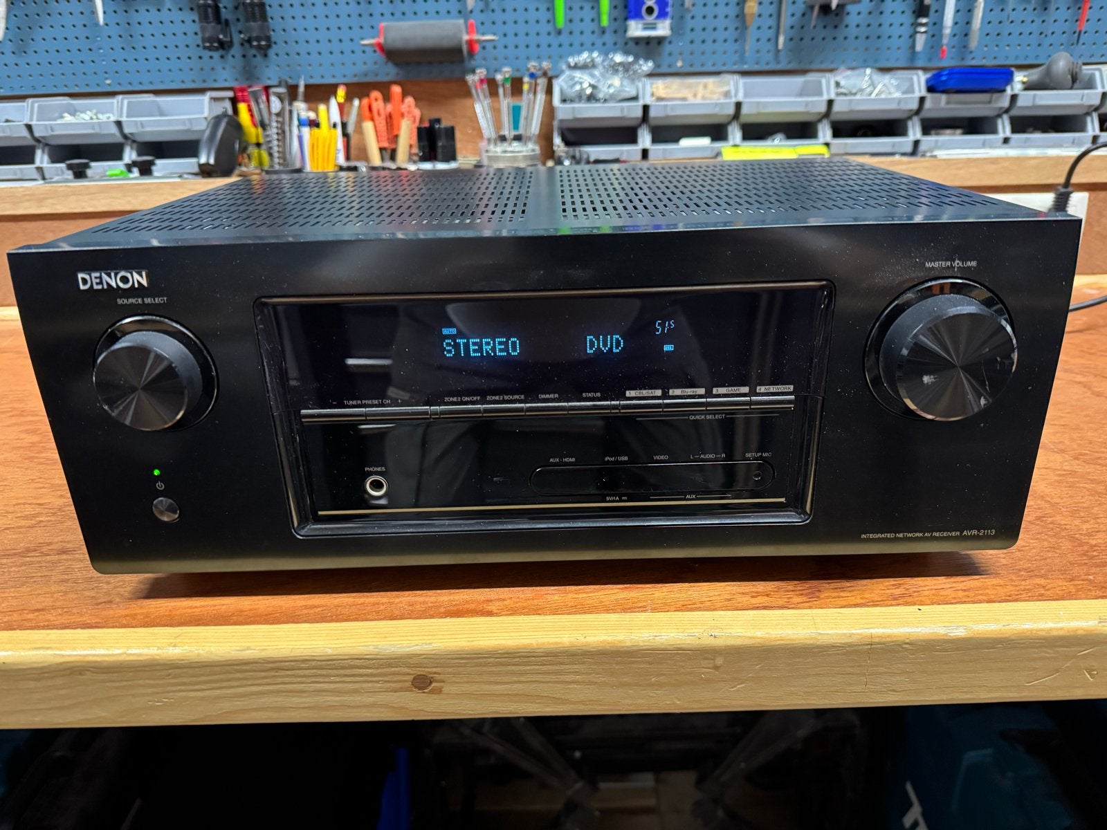 Denon AVR-2113 AV-receiver met Audyssey microfoon, Denon, Ophalen of Verzenden, Zo goed als nieuw, 120 watt of meer