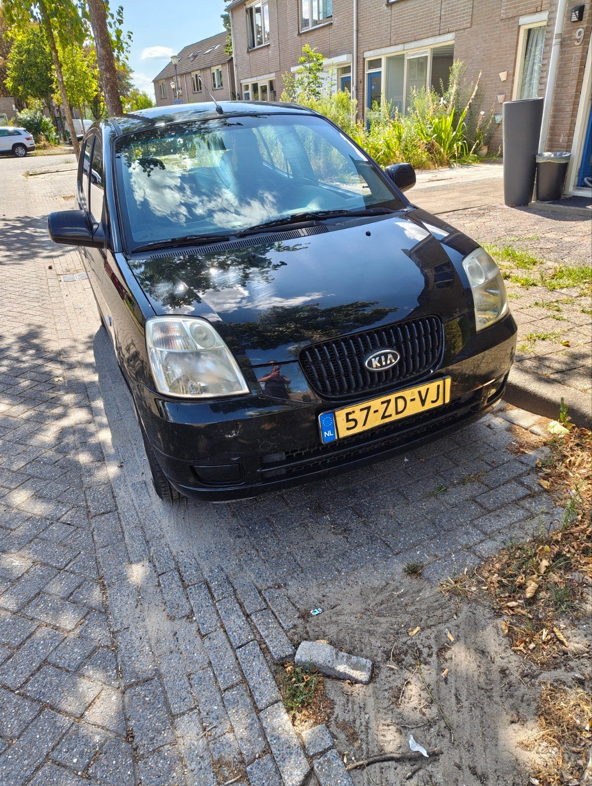 Kia Picanto 1.0 2008 Zwart, Auto's, Voorwielaandrijving, 4 cilinders, 61 pk, Zwart