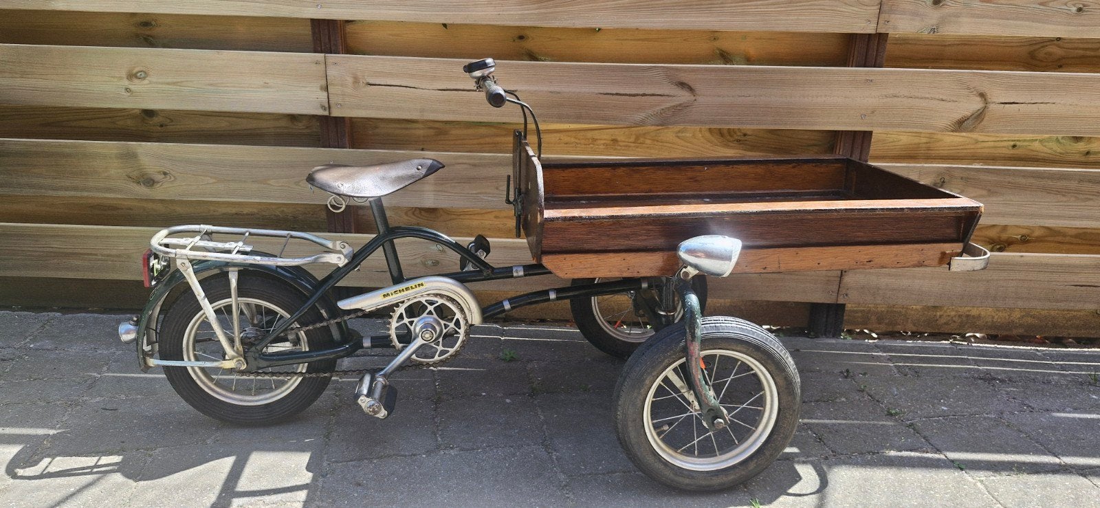 Unieke Retro Kinder Bakfiets - Handgemaakt door Opa, Fietsen en Brommers, Ophalen of Verzenden