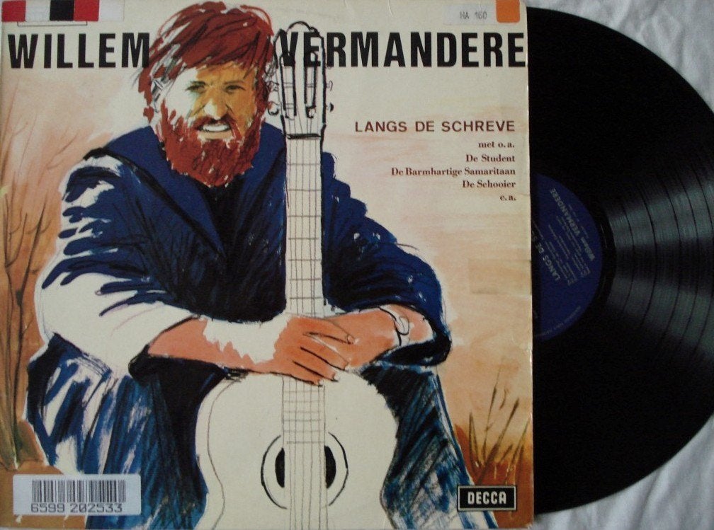 Willem Vermandere - Langs de schreve, Cd's en Dvd's, LP, Gebruikt, Overige genres, Ophalen of Verzenden