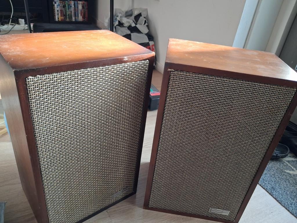 Vintage Eurythmic Sound System Speakers - Set van 2, Audio, Tv en Foto, Luidsprekers, Gebruikt, Front, Rear of Stereo speakers