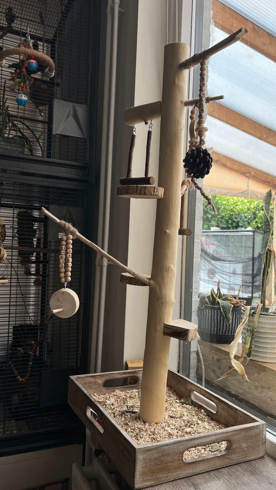 Handgemaakte natuurlijke speelboom voor kleine vogels, Dieren en Toebehoren, Ophalen, Nieuw, Kooi-accessoires