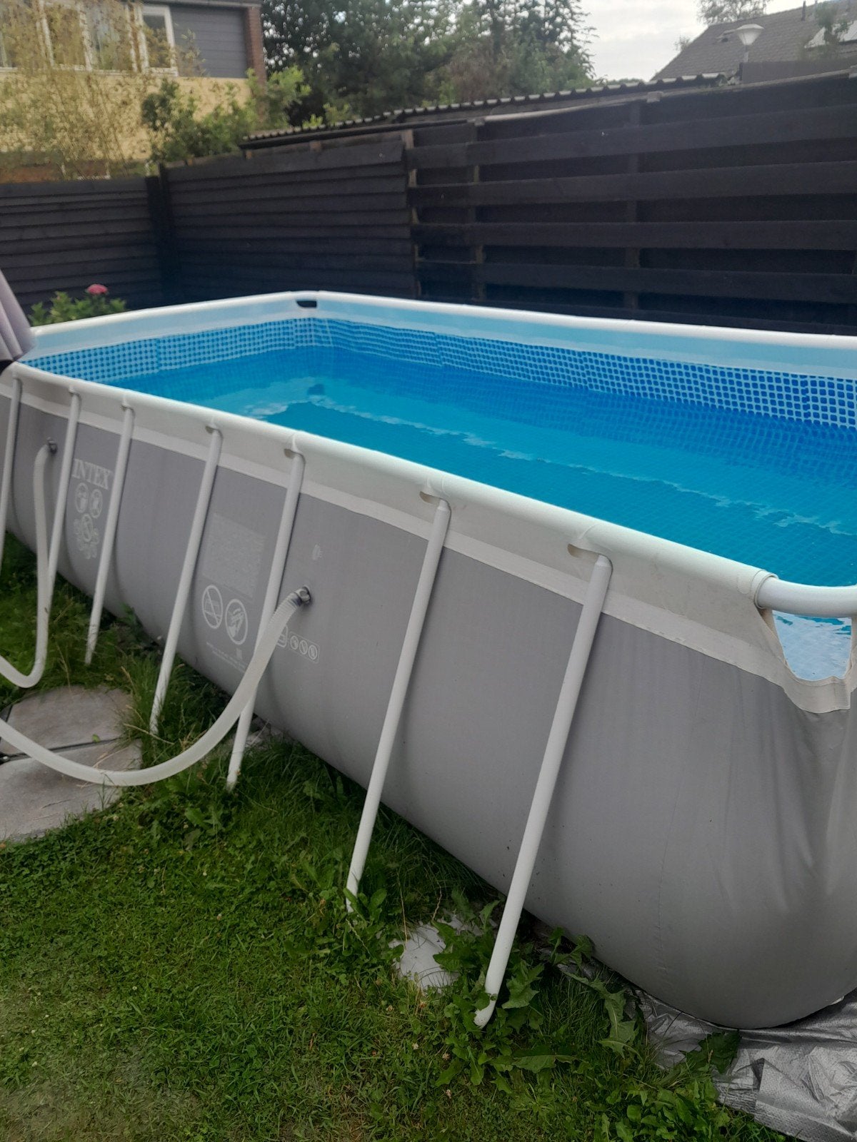 intex prism frame rechthoekig zwembad 488x244x107 cm, 200 tot 300 cm, Zo goed als nieuw, Rechthoekig, Ophalen