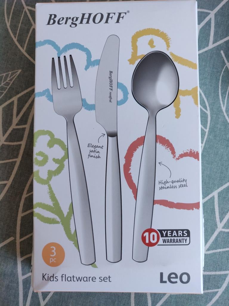 Berghoff 3-delig kinder bestek setje, nieuw, Nieuw, Ophalen of Verzenden, Rvs of Chroom, Vaatwasserbestendig