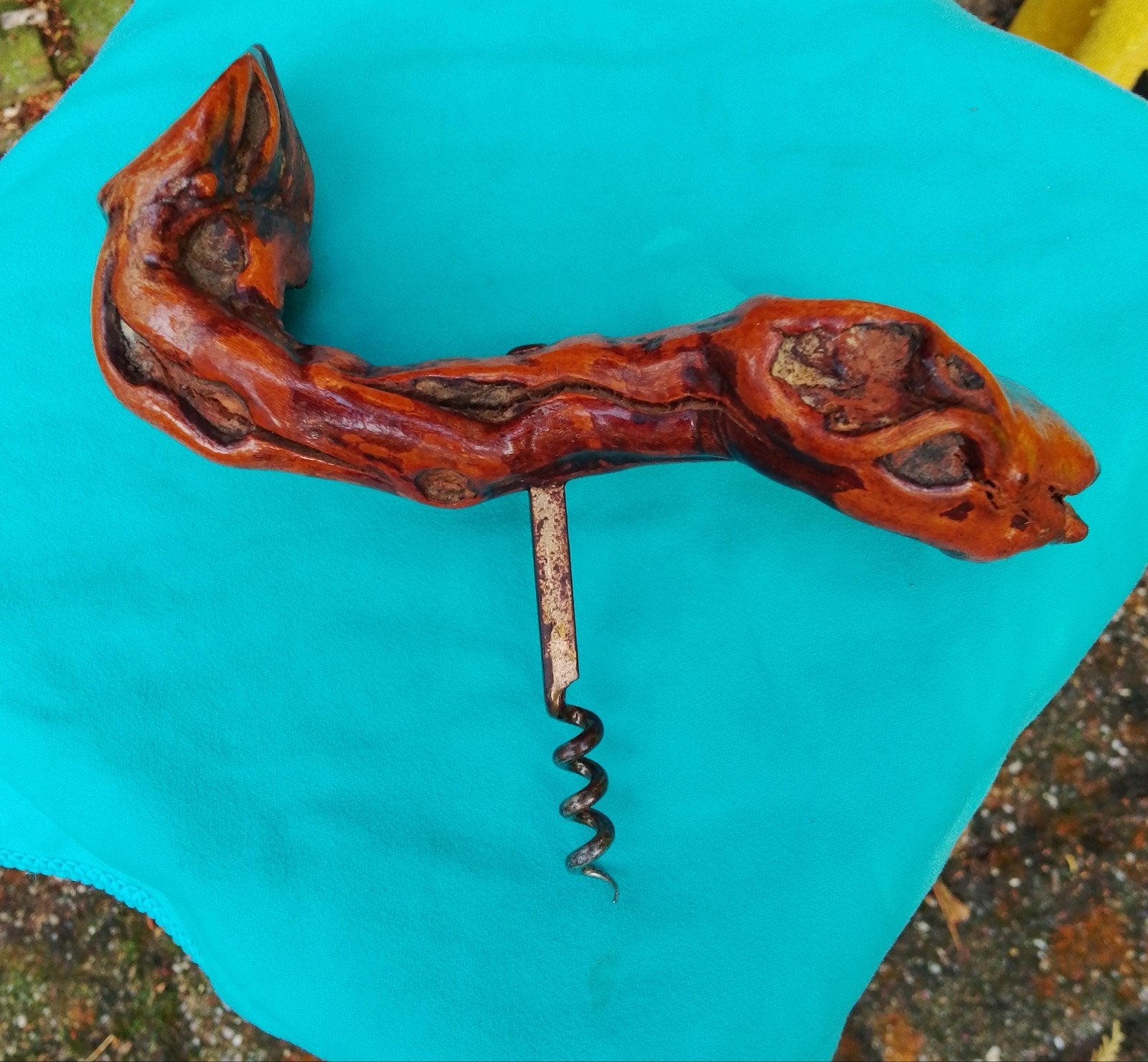 Antieke kurkentrekker van hout, Laurent Siret, Antiek en Kunst, Ophalen of Verzenden