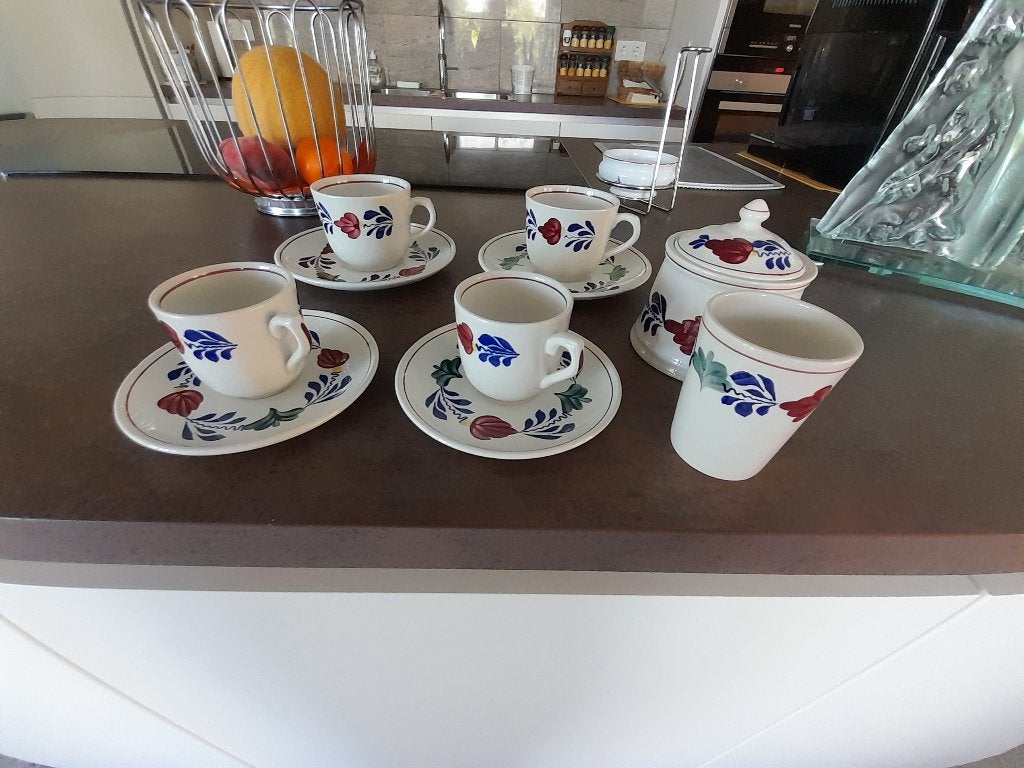 Te koop boerenbont Villeroy en Boch, Ophalen of Verzenden, Zo goed als nieuw, Kop(pen) en/of Schotel(s), Aardewerk