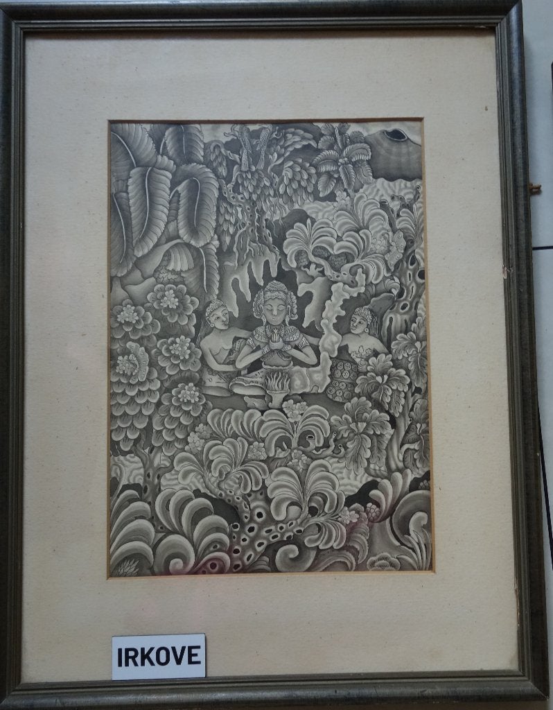 RELIGIEUZE VOORSTELLING INDIA * IN LIJST *, Verzenden, India, Papier/karton, Ingelijst