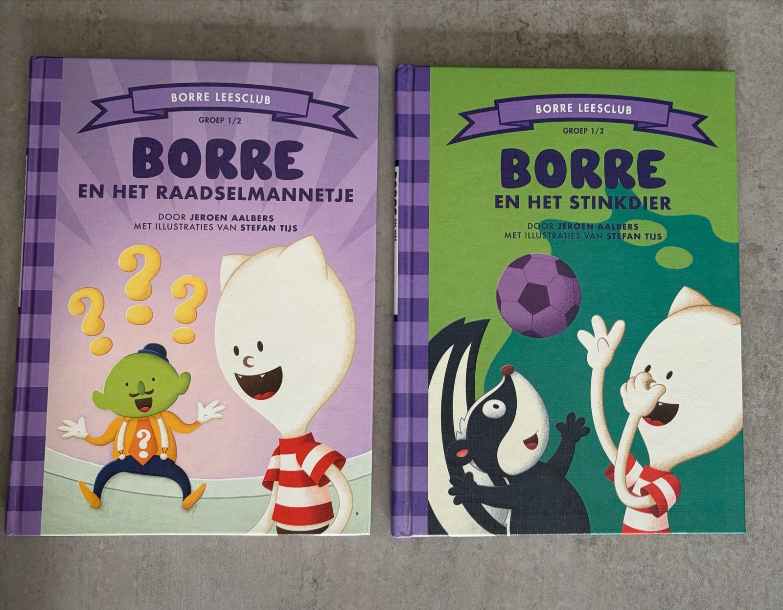 Borre Leesclub Boeken - Borre en het Raadselmannetje & Borre, Boeken, Ophalen, Zo goed als nieuw, 3 tot 4 jaar