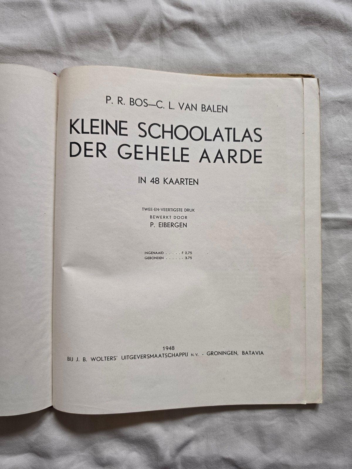 Kleine Schoolatlas der Gehele Aarde - P.R.Bos-C.L. van Balen, Bosatlas, 1800 tot 2000, Wereld, P.R. Bos-C.L. van Balen, P. Eibergen