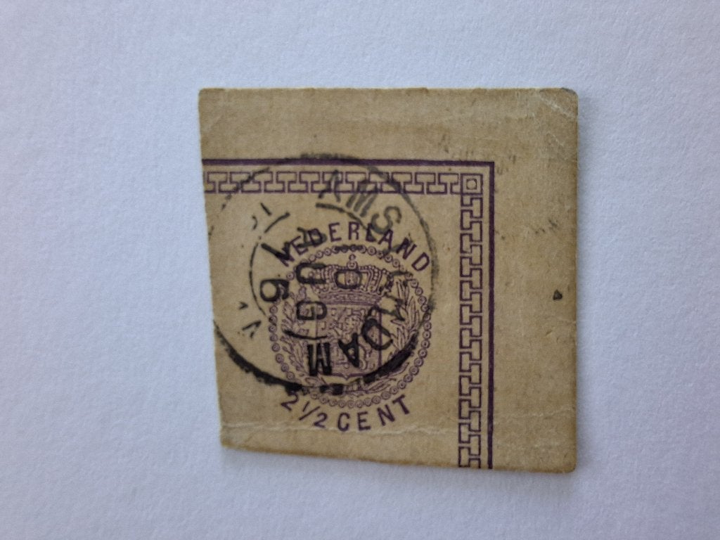 Zeldzame Nederlandse belastingzegel 2 1/2 cent 1876, Postzegels en Munten, Ophalen of Verzenden, T/m 1940, Gestempeld