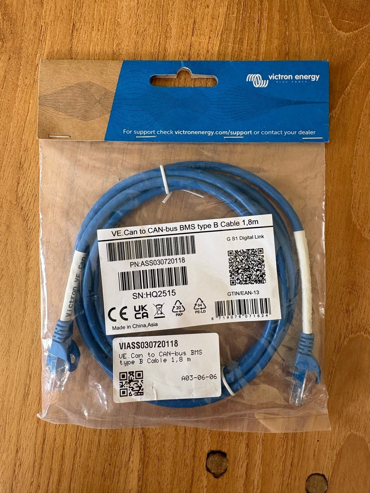 Victron Energy VE.Can naar CAN-bus BMS Type B Kabel 1.8m, Ophalen of Verzenden, Nieuw