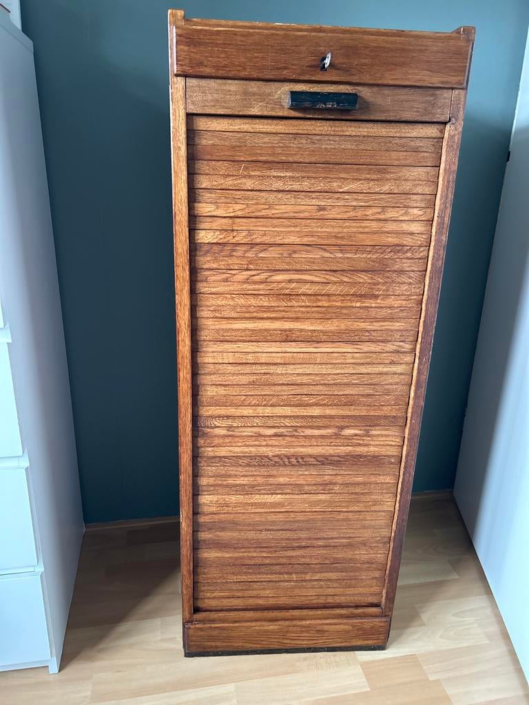 Antieke rolluikkast, eikenhout, jaren '30, Ophalen