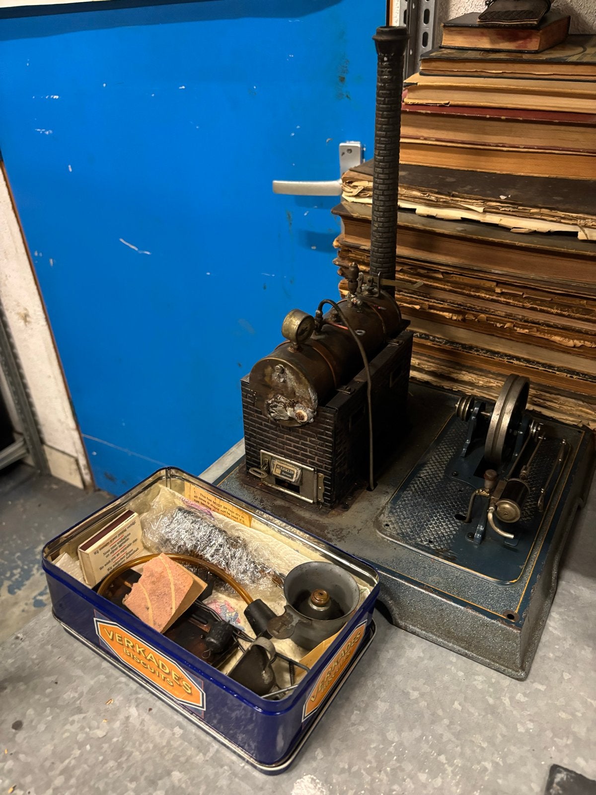 Vintage Marklin Stoommachine met Wilesco Boormachine, Verzamelen, Ophalen of Verzenden, Gebruikt