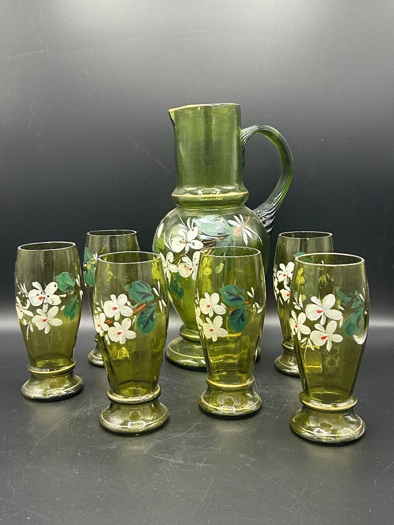 Fraaie schenkkan met glaasjes - art nouveau - jugendstil, Ophalen