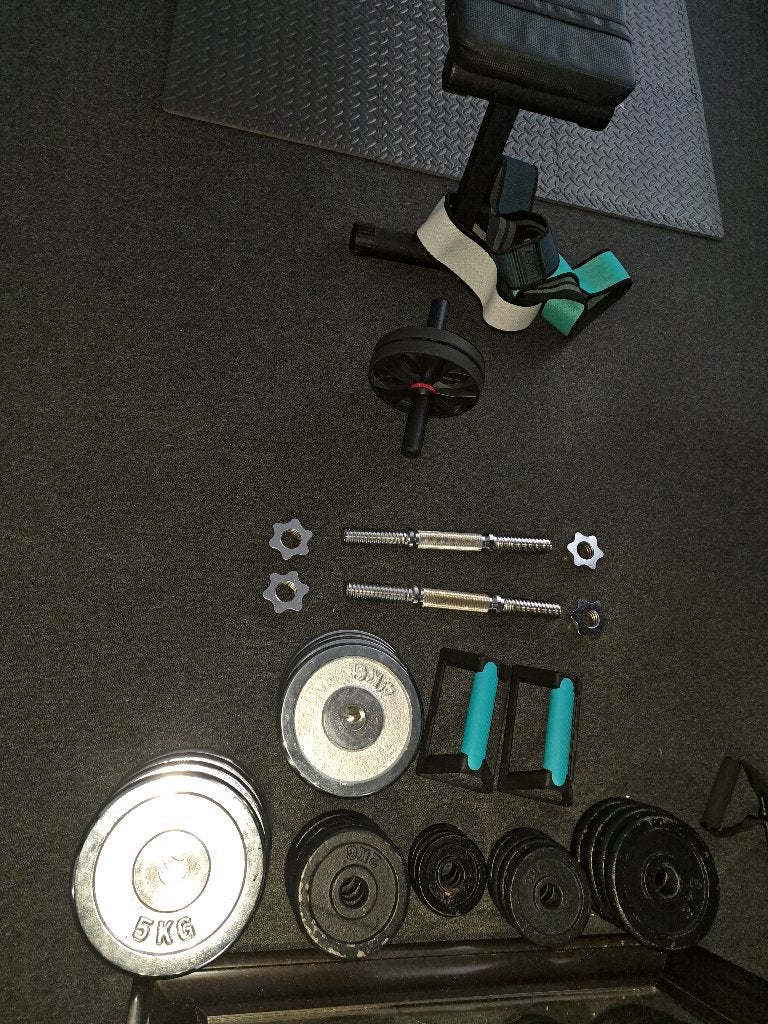 Halters/dumbells, Ophalen, Zo goed als nieuw, Benen, Halterset