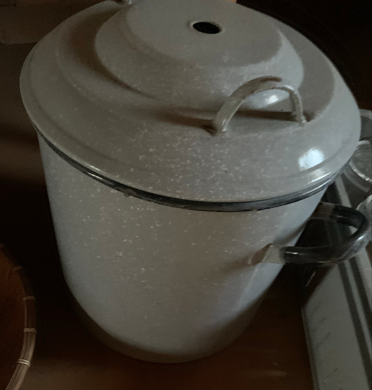 Geëmailleerde weckketel met weckflessen (12 stuks), Ophalen