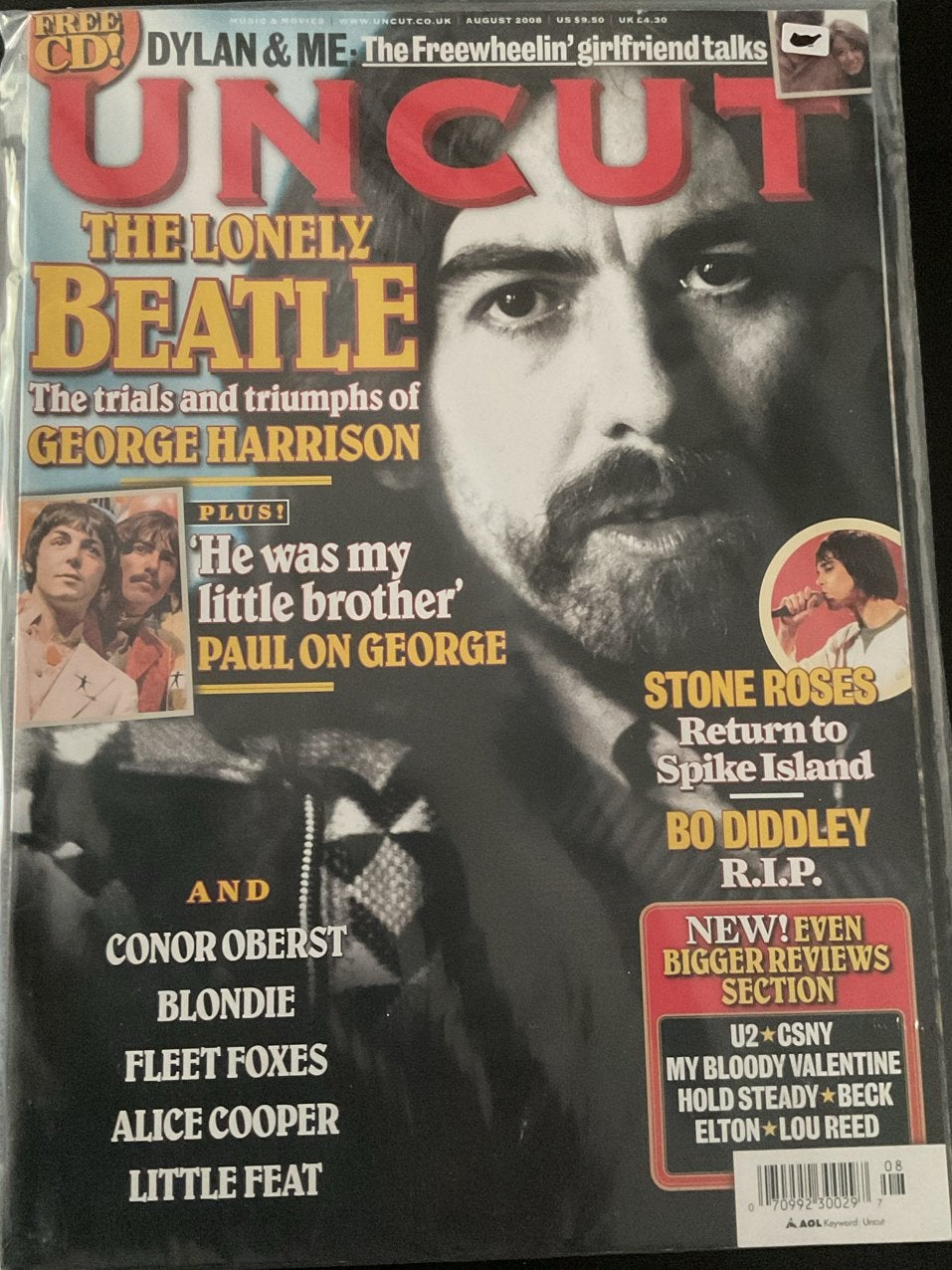 Uncut Magazine Augustus 2008 - George Harrison Cover, Verzenden, Zo goed als nieuw, Artiest