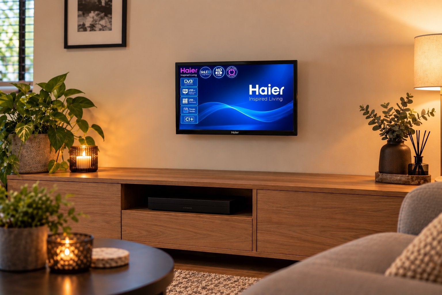 Haier 23 inch (58 cm) HD Ready, LED, 50 Hz, HD Ready (720p), Zo goed als nieuw