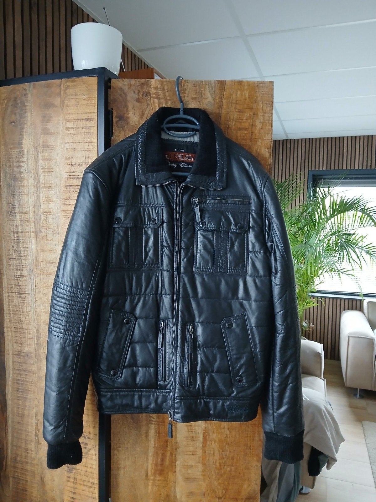 leren jas Nickelson, Kleding | Heren, Ophalen, Zo goed als nieuw, Zwart