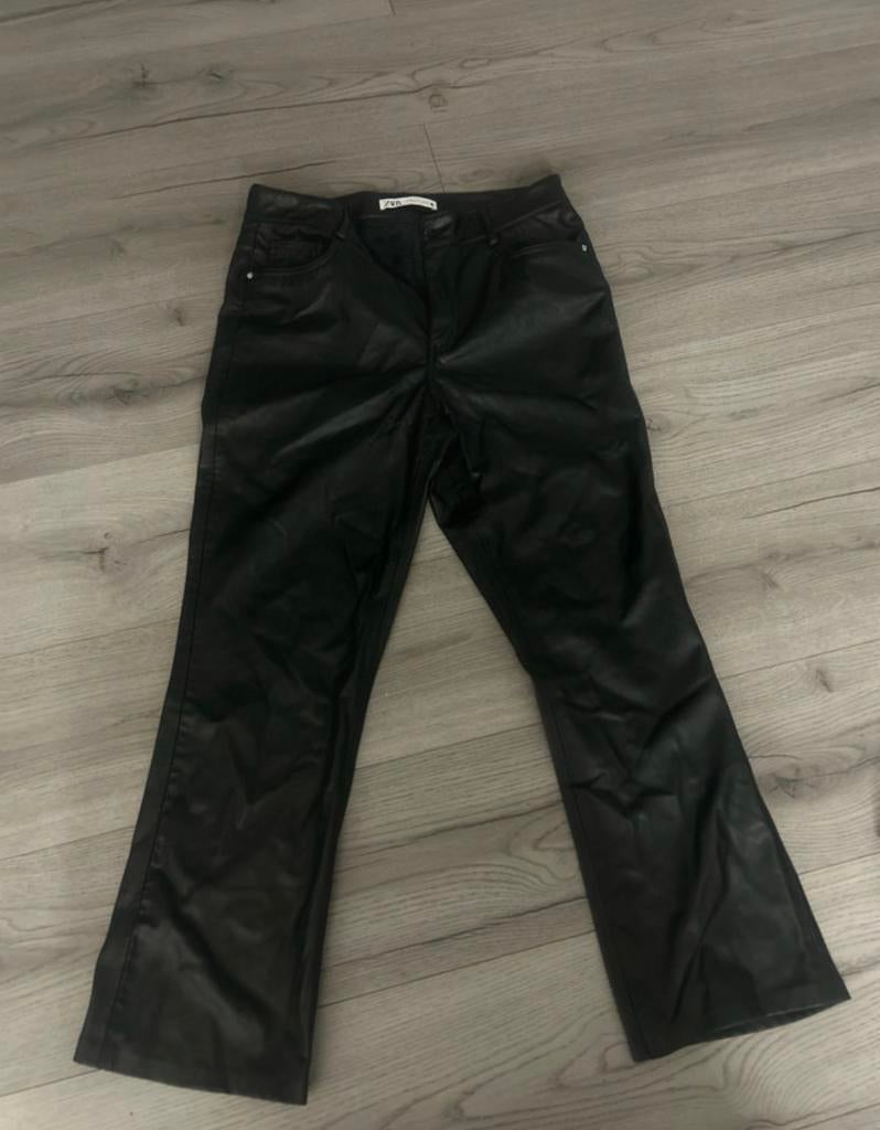 Zara leren broek, Kleding | Dames, Ophalen of Verzenden, Zo goed als nieuw, Zwart, Lang