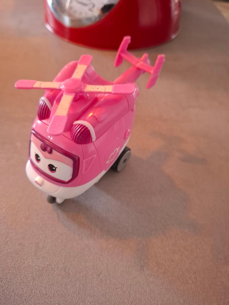 Super Wings Jett roze helikopter speelgoed, Kinderen en Baby's, Speelgoed | Speelgoedvoertuigen, Ophalen of Verzenden, Gebruikt