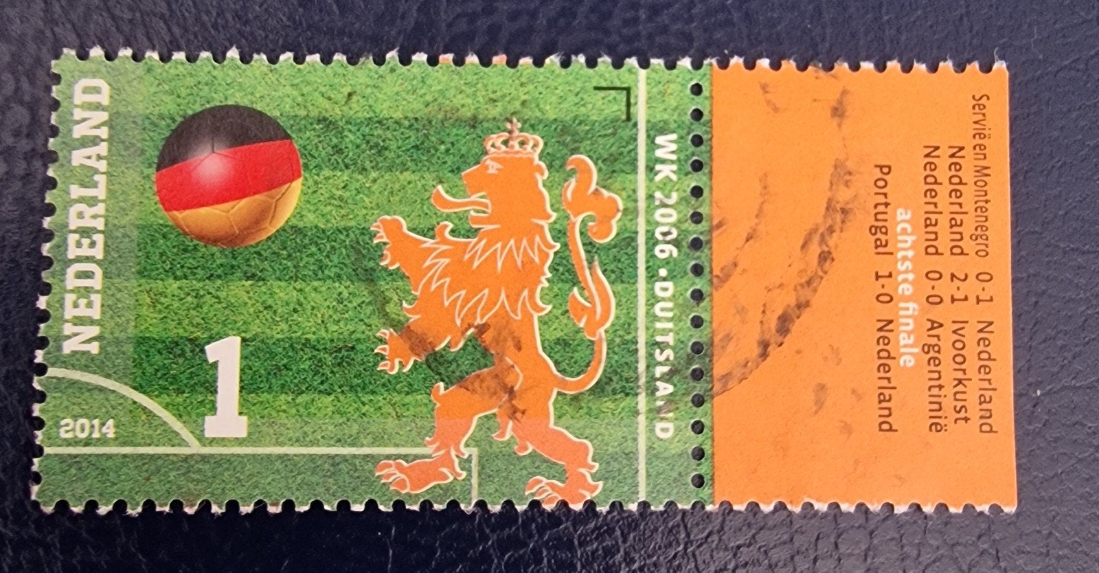 kv722 Nederland WK 2006 Duitsland postzegel - Voetbal Leeuw, Ophalen of Verzenden, Na 1940, Gestempeld