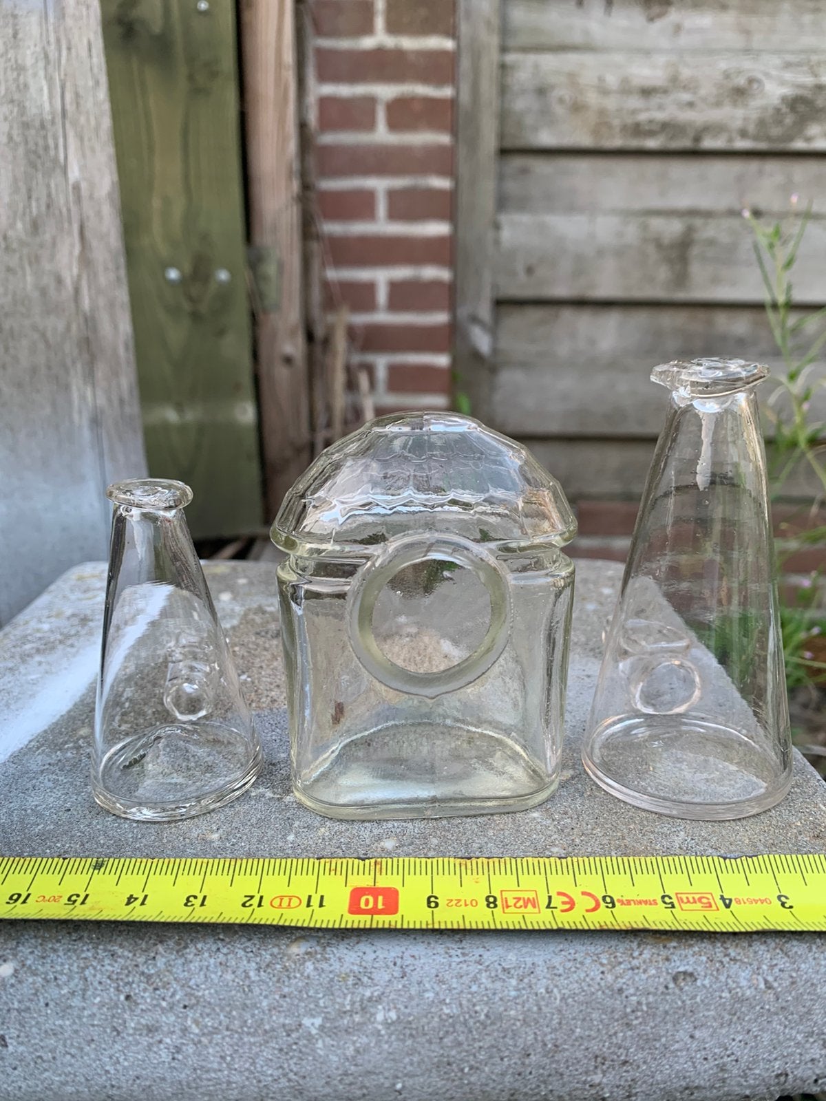 Antieke glazen vogeldrinkbakjes, Ophalen of Verzenden