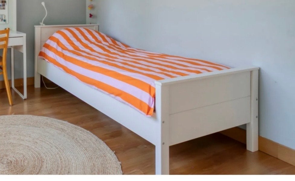 Woood Jade eenpersoonsbed 90x200 wit met matras en bodem, Ophalen, Gebruikt, 90 cm, Eenpersoons