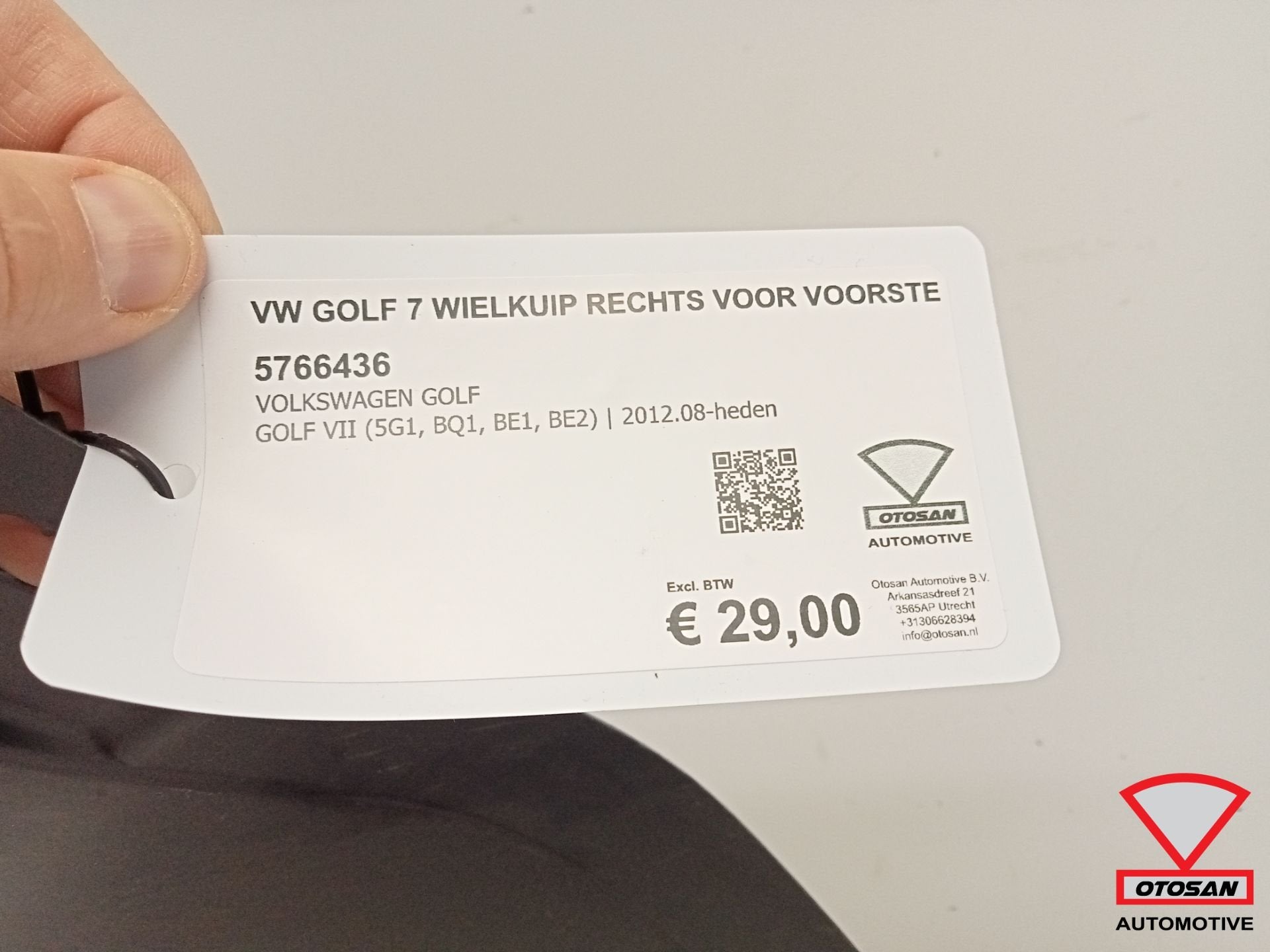 VW Golf 7 Wielkuip Modderkuip Rechts Voor Voorste Deel Nieuw, Auto-onderdelen, Volkswagen, Volkswagen AG, Rechts, Nieuw