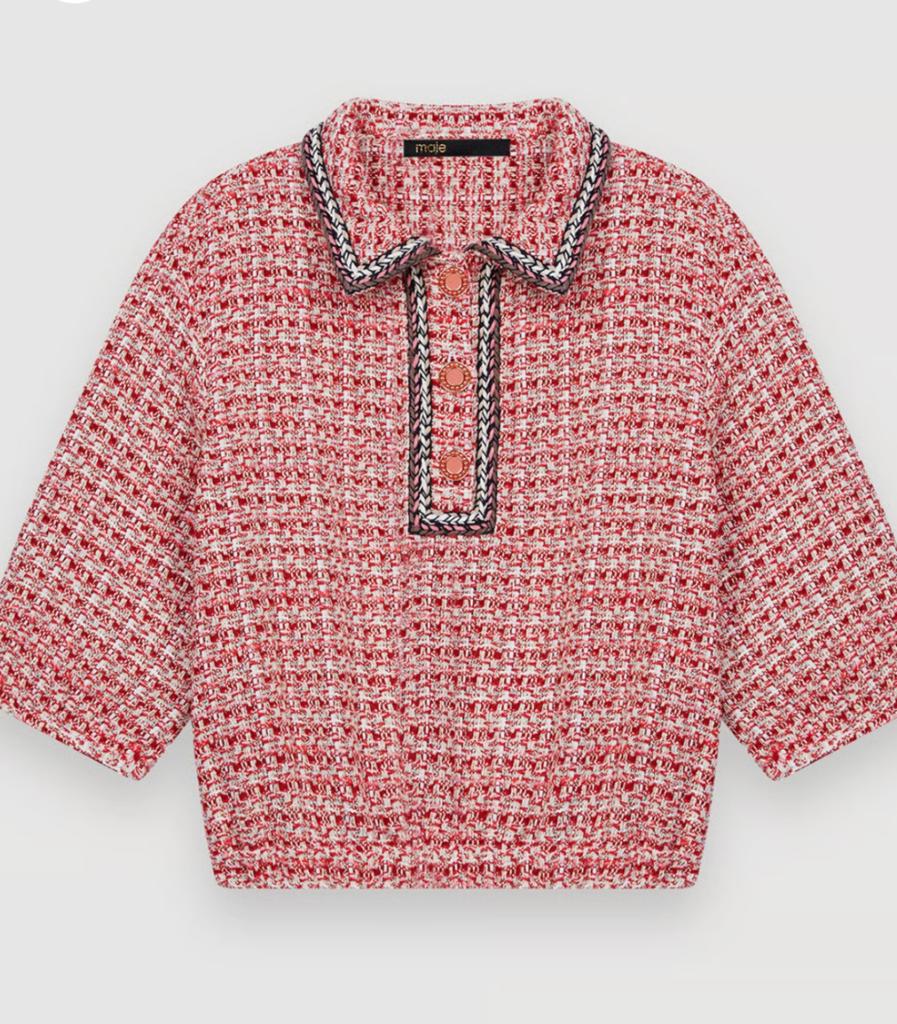 Maje top, Nieuw, Ophalen of Verzenden, Korte mouw, Roze