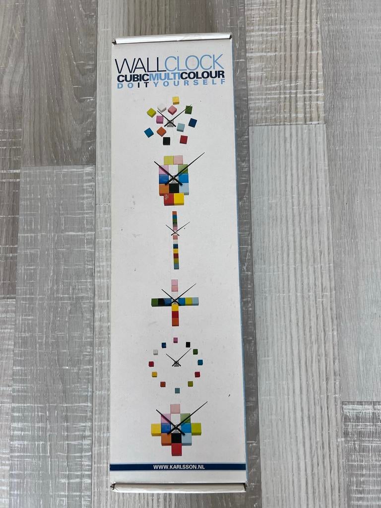 Karlsson Wall Clock Cubic Multicolour DIY, Huis en Inrichting, Woonaccessoires | Klokken, Ophalen of Verzenden, Nieuw, Wandklok