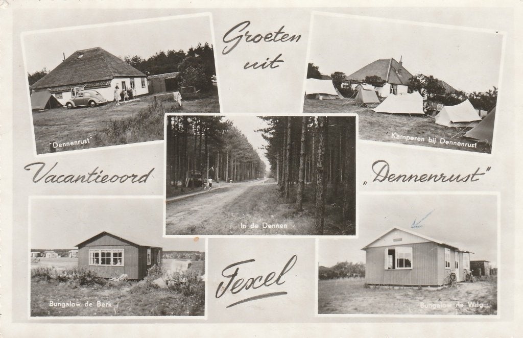 Texel    Camping Dennenrust, Ophalen of Verzenden, 1940 tot 1960, Gelopen, Waddeneilanden