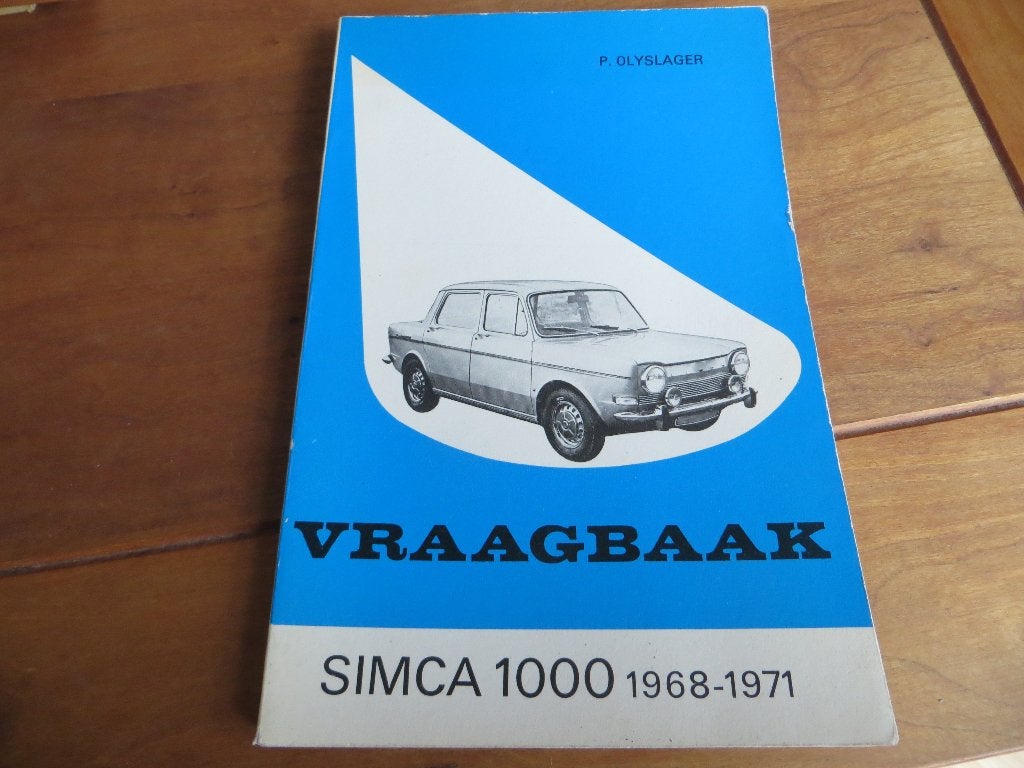 Vraagbaak Simca 1000, 1000 Special, Simca 1000 Rallye '68-71, Auto diversen, Handleidingen en Instructieboekjes, Ophalen of Verzenden