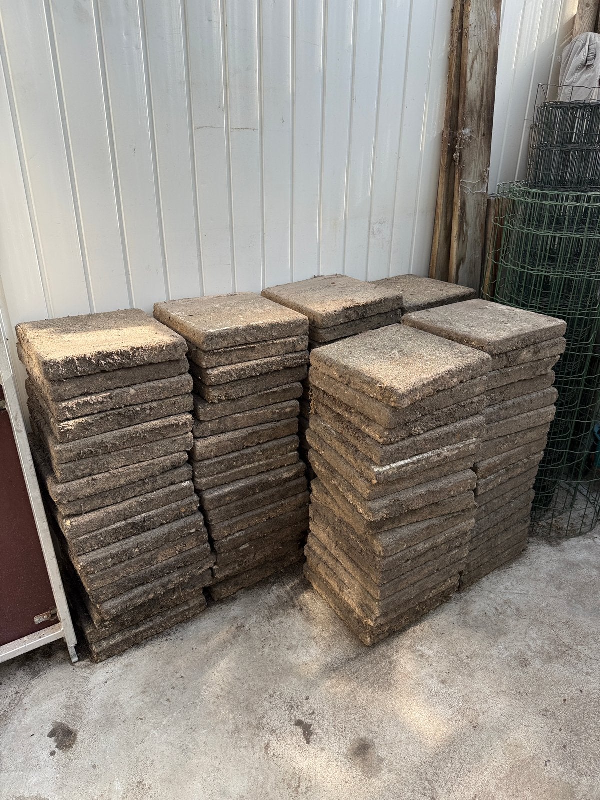 Gratis ong. 40 stoeptegels, Tuin en Terras, Tegels en Klinkers, Ophalen, Gebruikt, 10 m² of meer, Beton