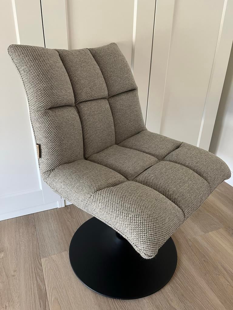 Dutchbone Mini Bar Stoel - Lichtgrijs, Huis en Inrichting, Fauteuils, Zo goed als nieuw, 50 tot 75 cm, Ophalen