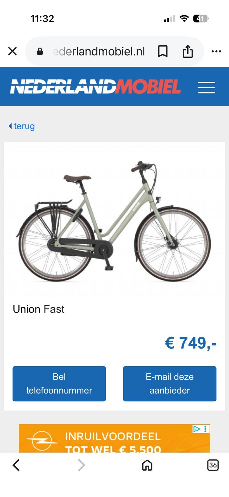 Union dames fiets, Ophalen of Verzenden, Zo goed als nieuw, Minder dan 10 versnellingen, Overige merken