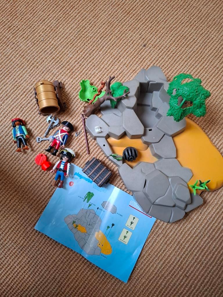 Playmobil Pirateneiland met figuren en schat, Kinderen en Baby's, Speelgoed | Playmobil, Ophalen of Verzenden, Gebruikt, Complete set