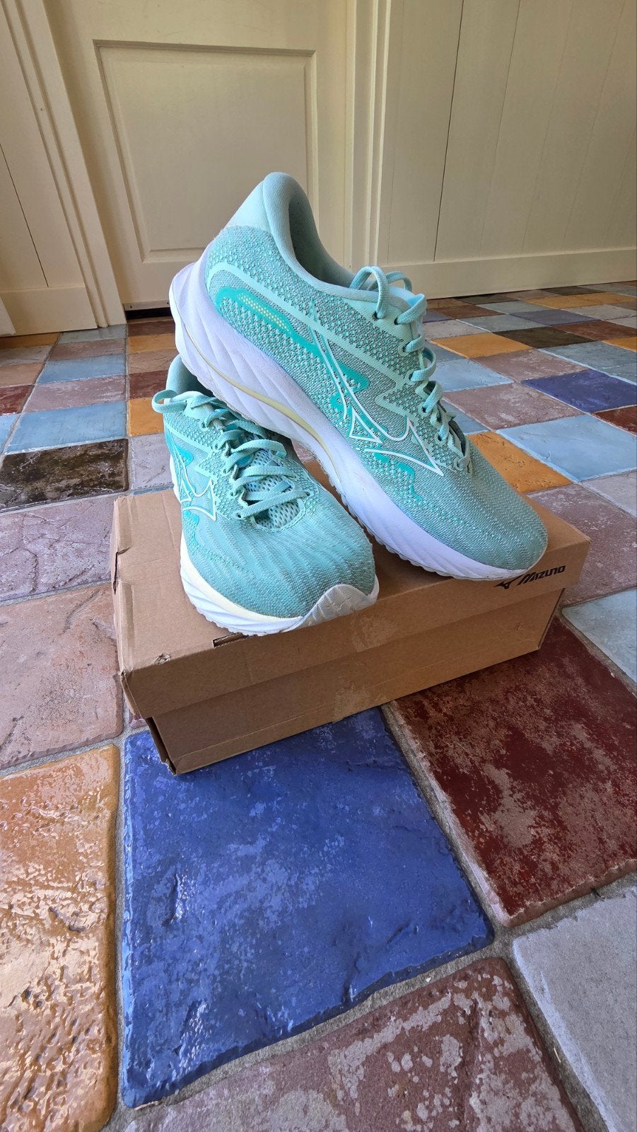 Mizuno Wave Skyrise 2 hardloopschoenen - Zo goed als nieuw, Blauw, Sportschoenen, Ophalen of Verzenden, Zo goed als nieuw