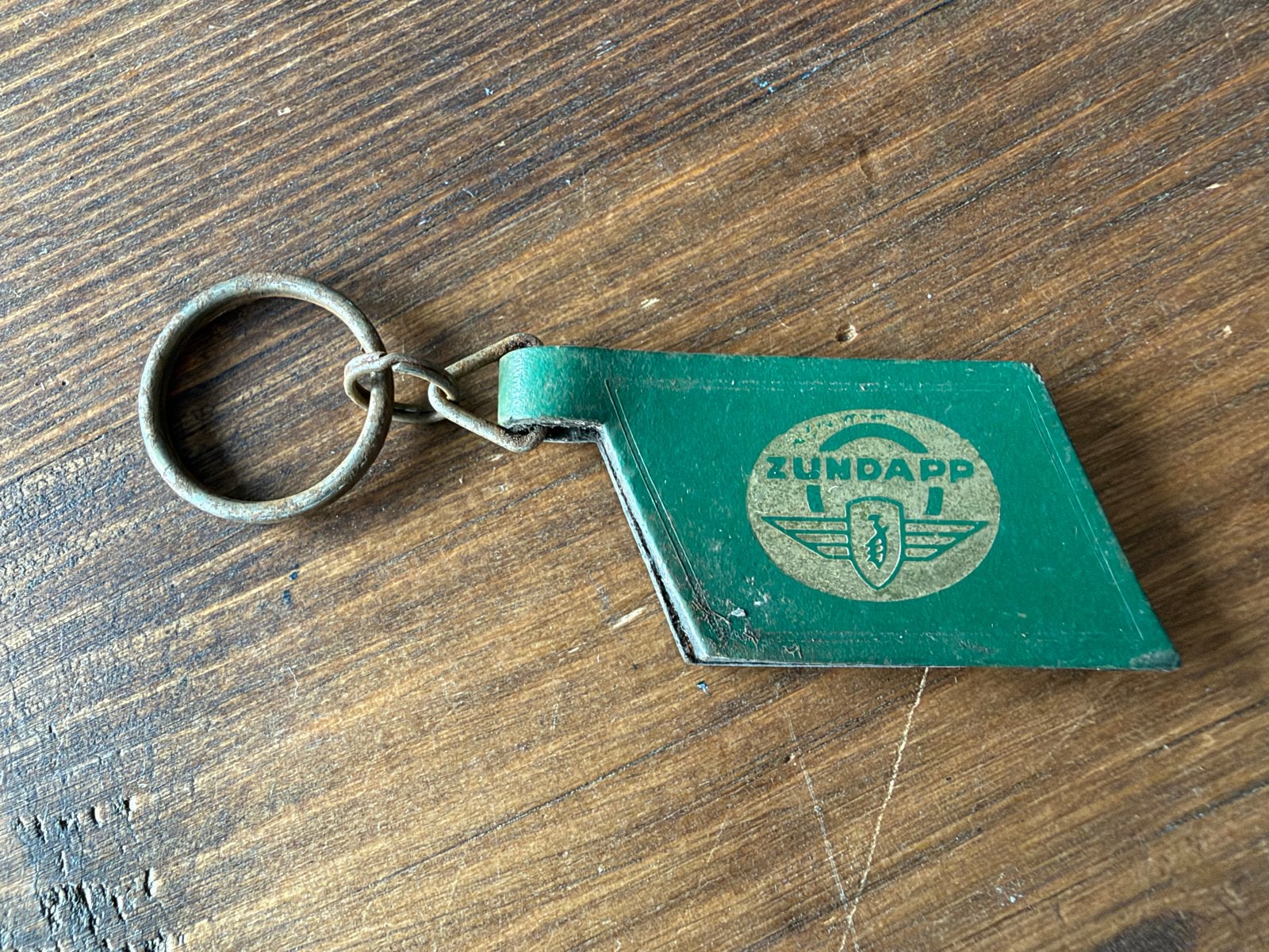 Vintage lederen Zundapp sleutelhanger, Ophalen of Verzenden, Gebruikt, Transport