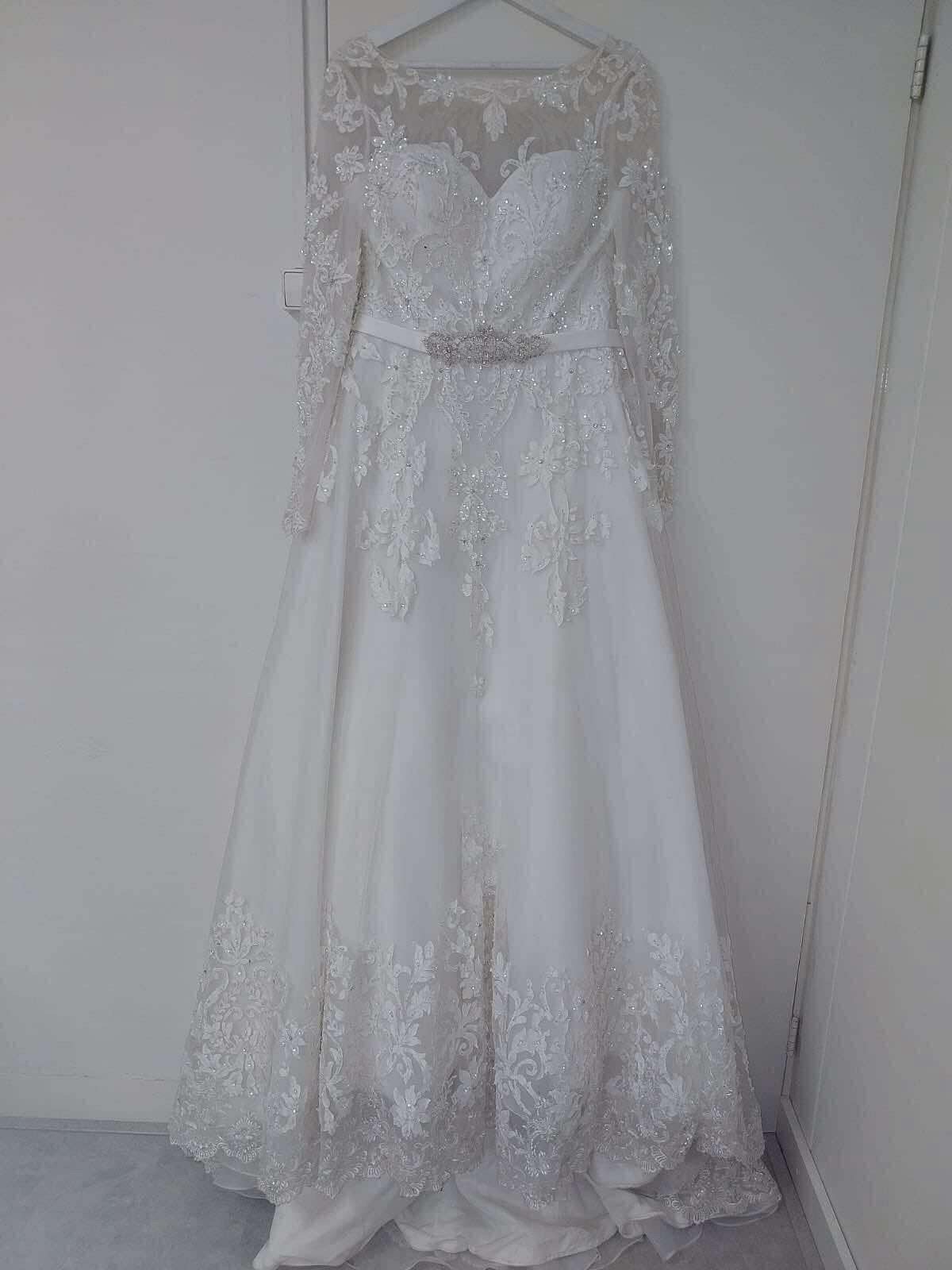 Bruidsjurk trouwjurk mermaid ballroom A line Jurk, Ophalen of Verzenden, Zo goed als nieuw, Wit, Trouwjurk