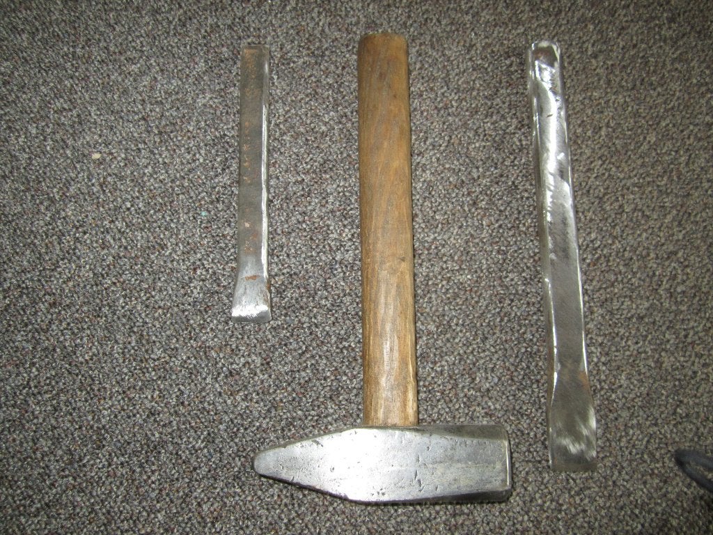 Hamer + 2 bijtels, Doe-het-zelf en Verbouw, Gereedschap | Handgereedschap, Ophalen of Verzenden, Gebruikt