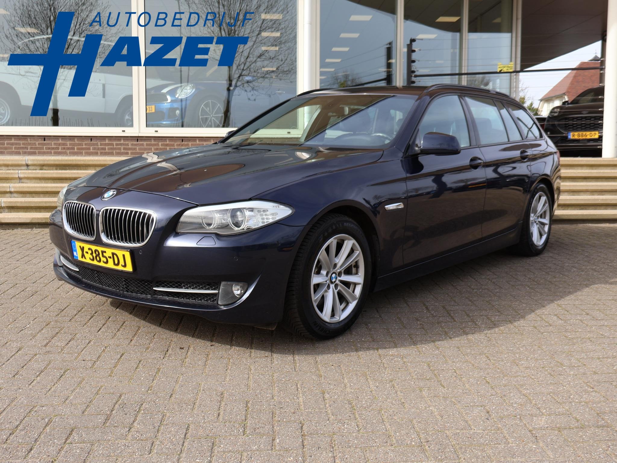 BMW 5-serie Touring 528i 258 PK 6-CILINDER AUT. + LEDER | ST, Auto's, BMW, Euro 5, Gebruikt, Zwart, Blauw