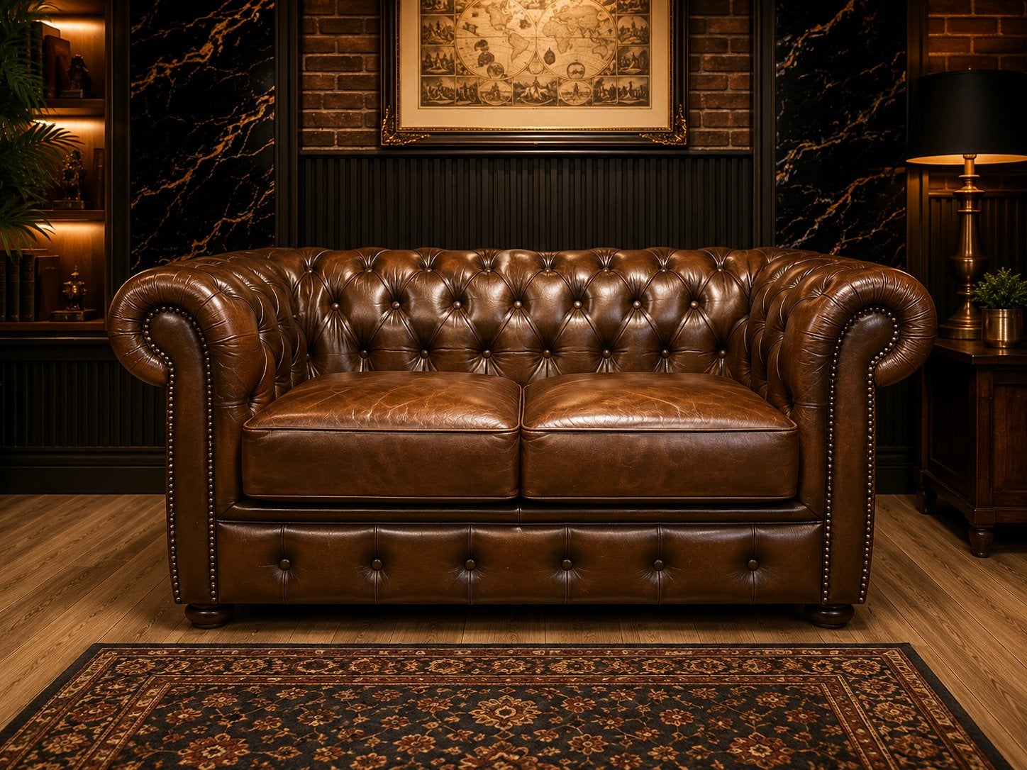 Chesterfield Lederen 2 + 1 Zits !!, Huis en Inrichting, Banken | Bankstellen, Ophalen of Verzenden, Zo goed als nieuw, 75 tot 100 cm