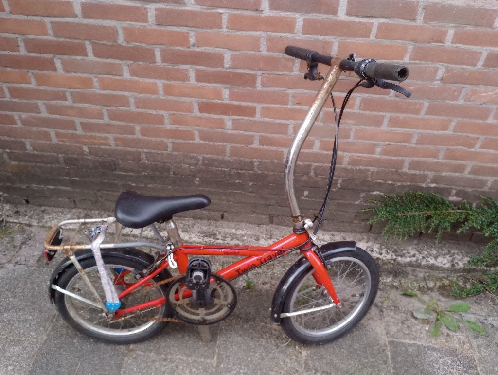 Schuurvondst 4 stuks vouwfiets oldschool compleet en rijdend, 20 inch of meer, Gebruikt, Velgrem, Totaal opvouwbaar