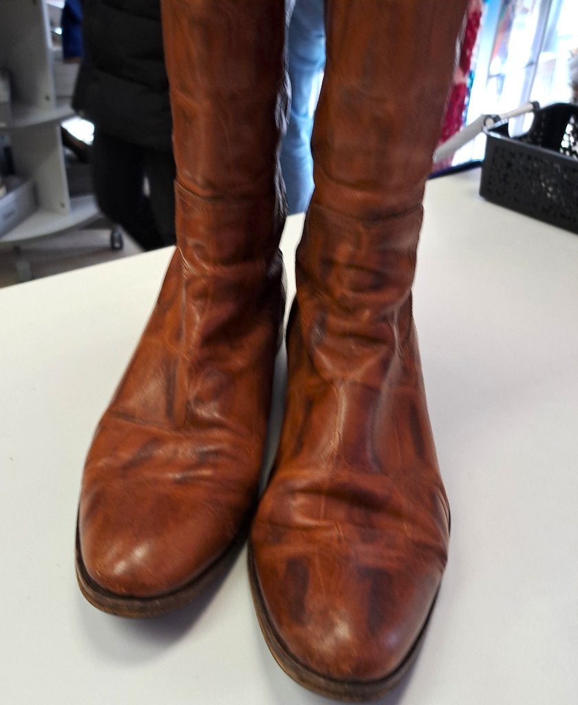 Floris van Bommel laarzen cognac bruin kroko mt 39.5 48155, Kleding | Dames, Schoenen, Hoge laarzen, Bruin, ., Floris van Bommel