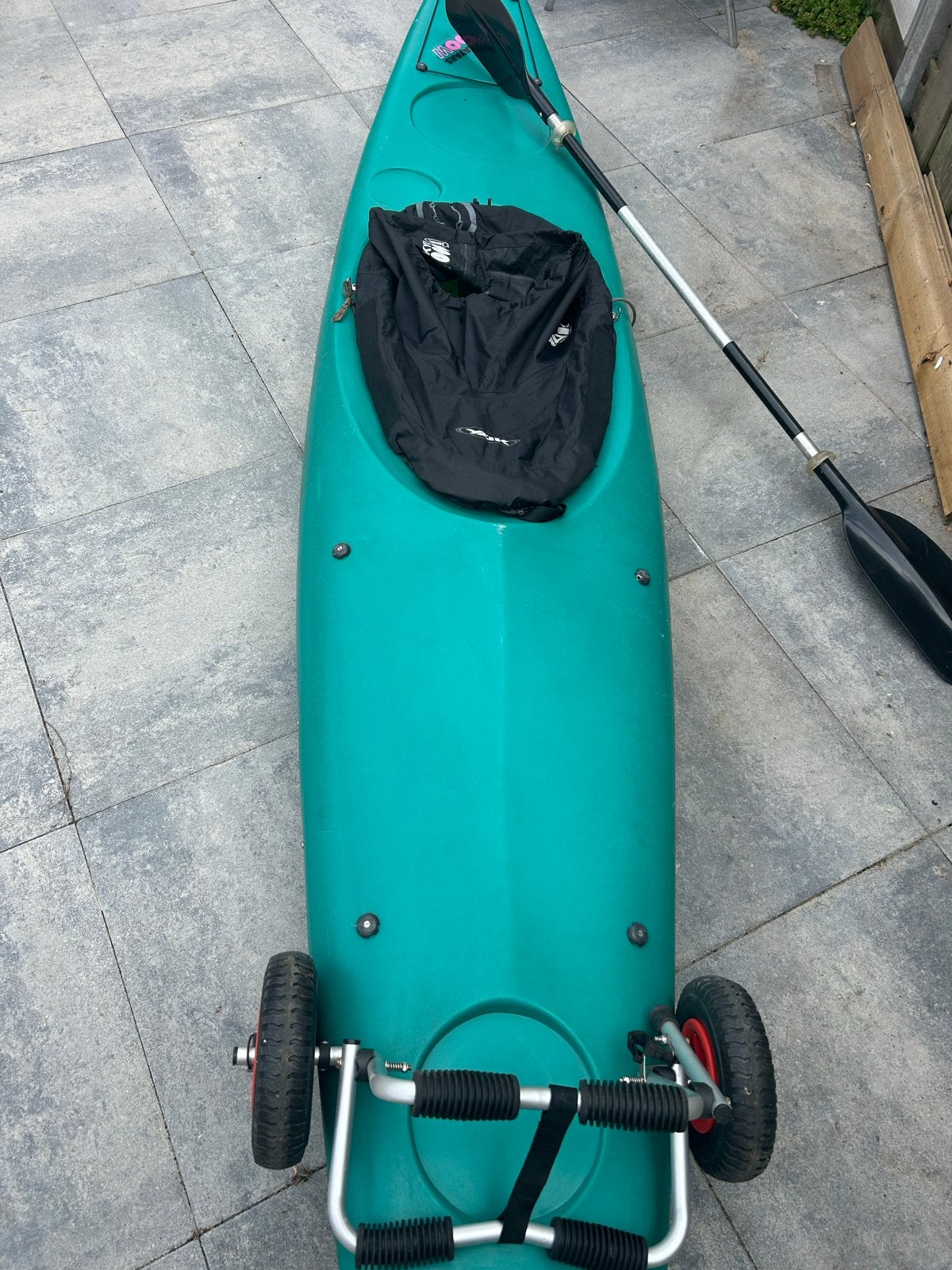 Rainbow Kayaks 1-persoons kajak met peddel en karretje, Ophalen, Gebruikt, 1-persoons