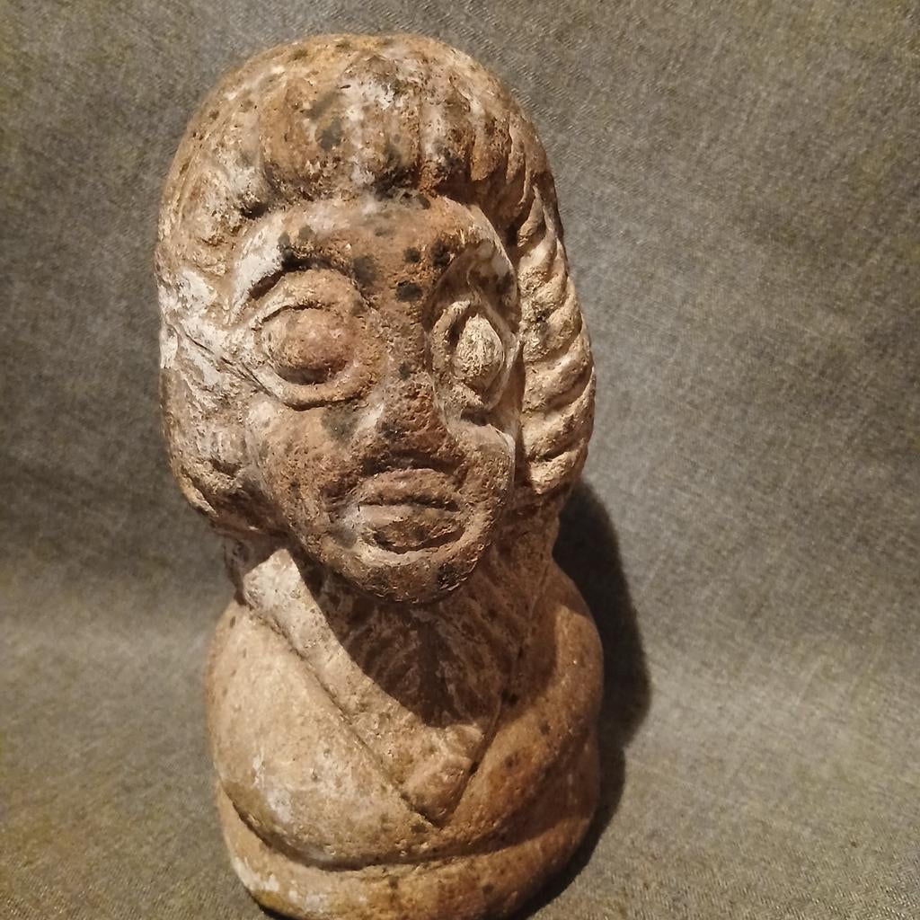 Stenen Primitief beeld, 2 gezichten, Ophalen of Verzenden