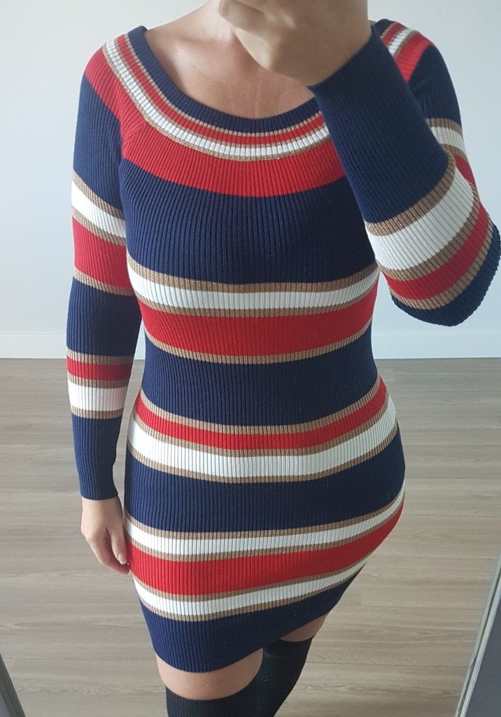 Trui Jurk Lola Liza Aangehecht Kaartje Vormt naar Lichaam, Verzenden, Maat 42/44 (L), Nieuw, Grijs