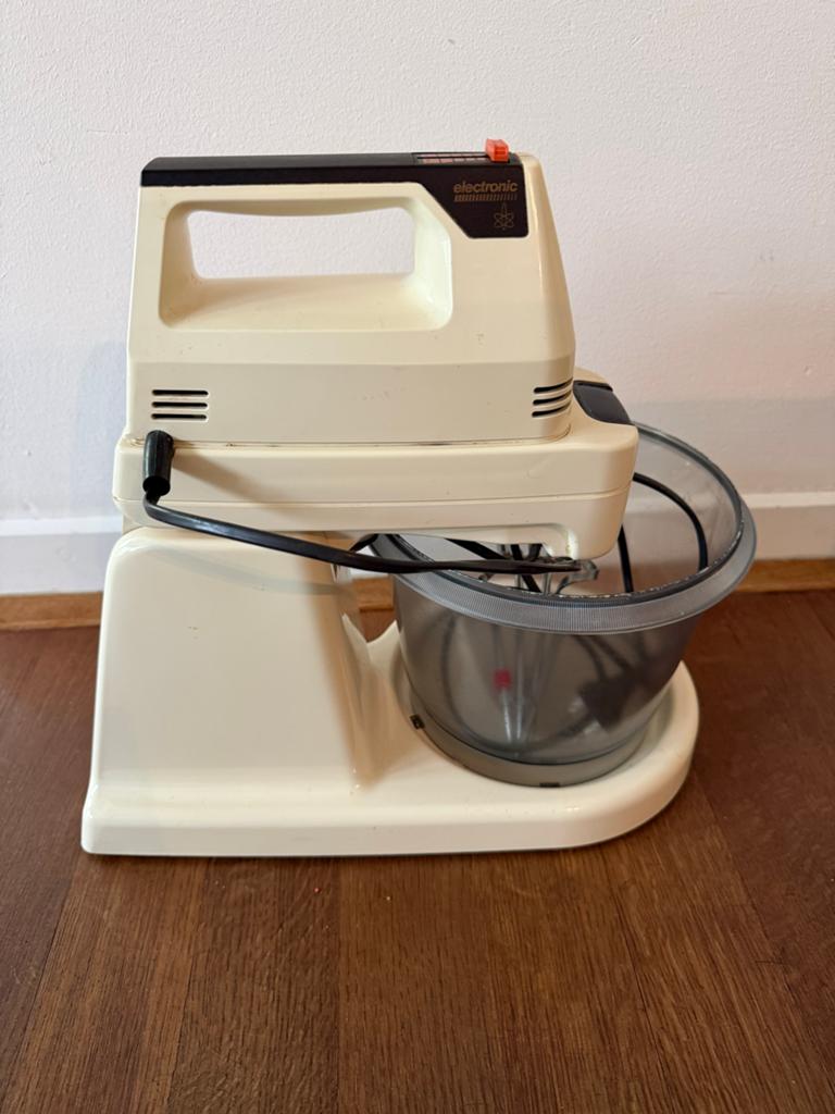 Vintage Philips Electronic Huishoudmixer met Kom, 2 tot 3 liter, Ophalen, Gebruikt, 3 snelheden of meer